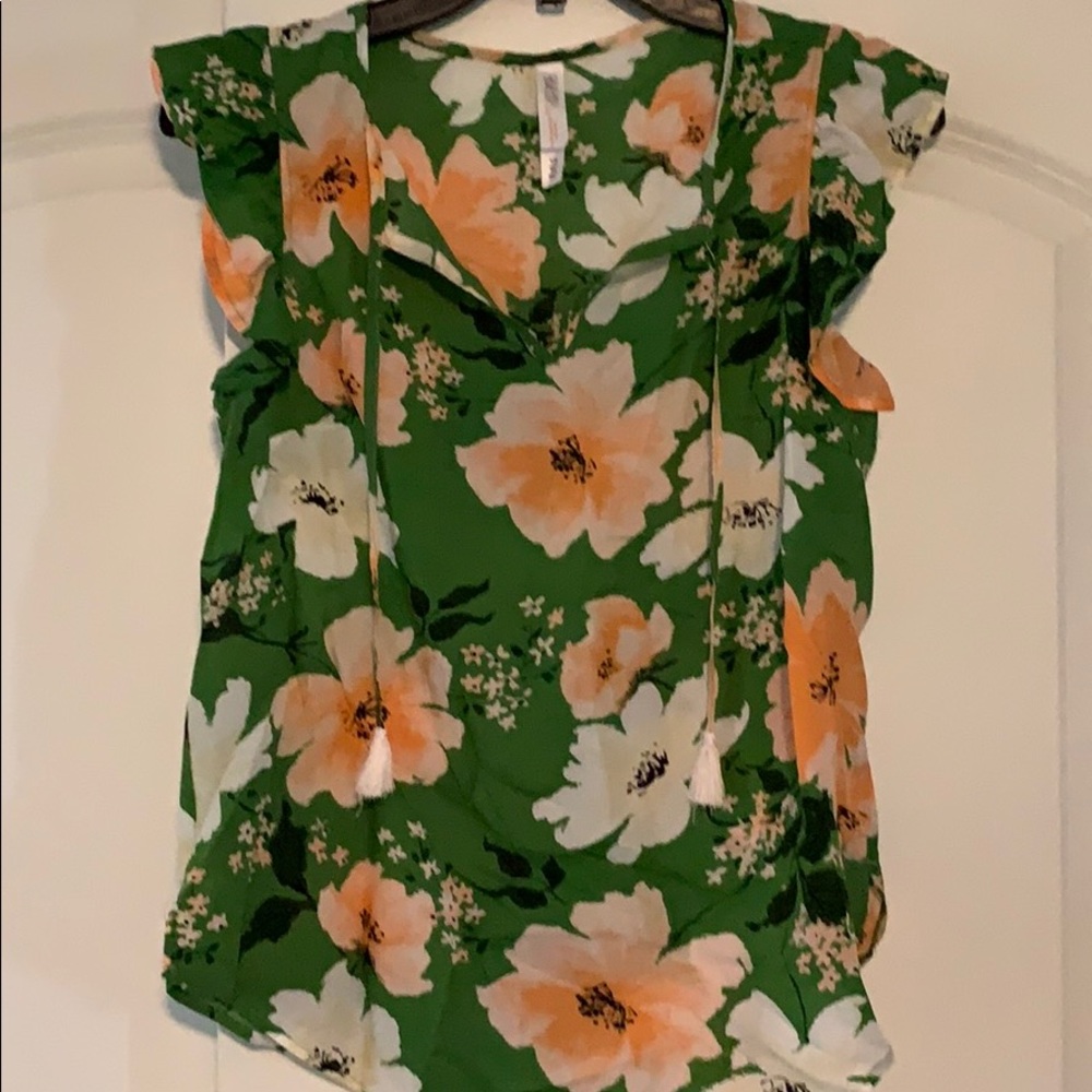 Floral Green Top